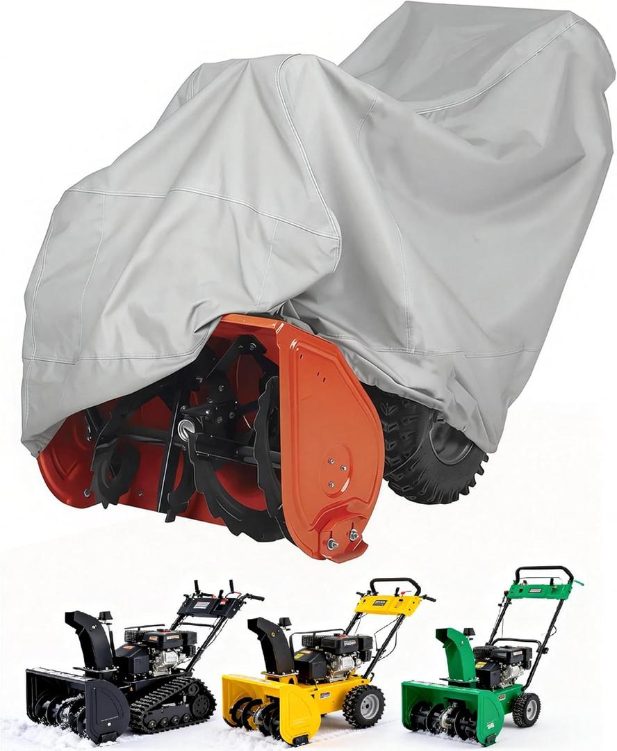 Snow Blower Cover Waterproof Outdoor 600D Heavy Duty Snow Blower Covers for Snowblower Protection, Fit for EGO, Honda, Ryobi, Cub Cadet, Ariens, Troy Bilt, Snow Joe, Toro and PowerSmart (Gray)