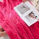 Puncuntex Hot Pink Throw Blanket 60"80" inches Fuzzy 3D Jacquard Decorative Flannel Fleece Super Soft Plush Cozy Blanket for Couch Sofa Chair Lightweight