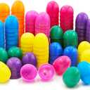 The Dreidel Company Fillable Easter Eggs 2.3" Inch (50 Pack) Hinged Colorful Bright Plastic Easter Eggs, Perfect for Easter Egg Hunt, Suprise Egg, Easter Hunt, 2.3" Assorted Colors (50-Pack)