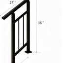 Hand Rails for Outdoor StepsStair Handrail & Indoor Stair Railing KitRailings for Outdoor Steps for Fence & Outdoor Steps (2, Black-with Balusters, 2 Step)