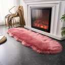 EasyJoy Ultra Soft Fluffy Shaggy Area Rug Faux Fur Rug Chair Cover Seat Pad Fuzzy Area Rug for Bedroom Floor Sofa Living Room (2 x 6 ft Sheepskin, BlushPink)