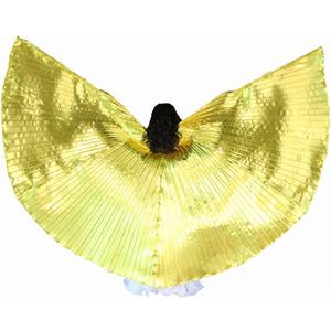 Nimiman Belly Dance Wings for Children Kids Belly Dance Costume Wing with Sticks (Gold)