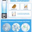 Hydrogen Water Bottle,Portable SPE/PEM Hydrogen Generator Cup 16oz,Rich Hydrogen Infused Water Maker for Health, Fitness,Gift for Home, Office & Travel (Sliver)