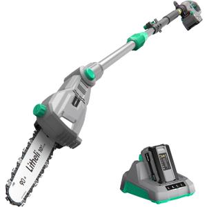 Litheli Cordless Pole Saw, 40V 2.5Ah Battery Pole Saws for Tree Trimming, 10-Inch Pole Saw Battery Powered 16ft/s Cutting Speed Auto Oiling Multi-Angle Electric Pole Chainsaw(Battery&Charger Included)