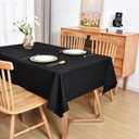 Black Rectangle Tablecloth 60 x 120 inch Washable Oblong Table Cloths Polyester Fabric Table Cover for Dining Party Restaurant Wedding Outdoor