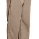 Pembrook Men's Adaptive Pants for Seniors - Elastic Waist with Zipper and Button | Senior Tan Pants, L