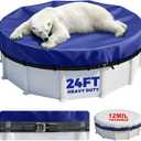 24FT Round Winter Above Ground Pool Covers,Heavy Duty PE,Cold Resistant