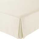 Amazon Basics Lightweight Pleated Dust Ruffle Bed Skirt, Wrinkle & Fade Resistant, Machine Washable, Full, Beige