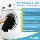 2 x AIDEA Microfiber Cleaning Cloth Black 8PK, Microfiber Towels for Cars, Premium Car Cloths, Dusting Cloth Lint Free Cleaning Rags for SUVs, House, Kitchen, Window, Workshops,11.511.5"