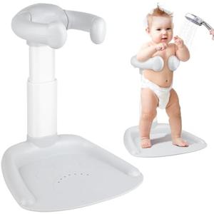 Baby Shower Stand, Adjustable Anti-Slip Baby Shower Standing Support, Ideal Gift for Infants 8-36 Months (Grey)