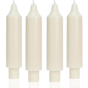 MAITREYA Ivory Short Taper Candle Candlesticks Dripless Dinner Candle for Wedding Party Decoration Home Dinner,6.5inch,4 Pack