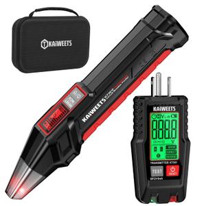 KAIWEETS Circuit Breaker Finder with LCD Display, GFCI Outlet Tester, Electrical Circuit Tracer Tool with NCV Test & Flashlight, Includes Carrying Case - KT301