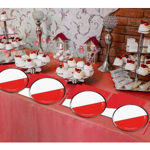 AILIMY 48Pcs Cartoon Animation Birthday Party Decorations Disposable Red and White Birthday Paper Plates and Napkins Forks Party Supplies Serves 16 Guests Anime Theme Baby Shower Decorations