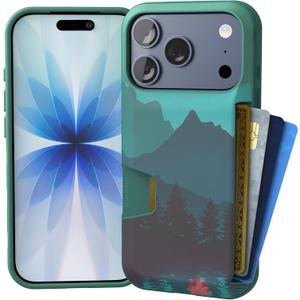 Smartish® iPhone 17 Pro Wallet Case - Wallet Slayer Vol. 1 [Slim + Protective] Credit Card Holder - Drop Tested Flip Hidden Card Slot Cover for Apple iPhone 17 Pro - Moving Mountains