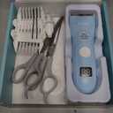 Baby Hair Clippers, Professional Quiet Hair Trimmer for Kids and Toddler, Waterproof & Rechargeable Cordless Hair Cutting Machine for Children, with LCD Display (Blue)