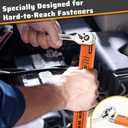 Offset Extension Wrench Zero-degree Swing for Tight Spaces,3/8" Drive Socket Extender Tool with 1/4",3/8",1/2" Square Adapters and 1/4" Socket.
