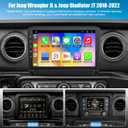 8 Core+64GB Car Radio for Jeep Wrangler JL 2018-2021 & Gladiator JT 2020-2021, Android 15 Car Stereo Support Wireless Carplay & Android Auto Bluetooth Voice Control/DSP/EQ/FM WiFi Backup Camera