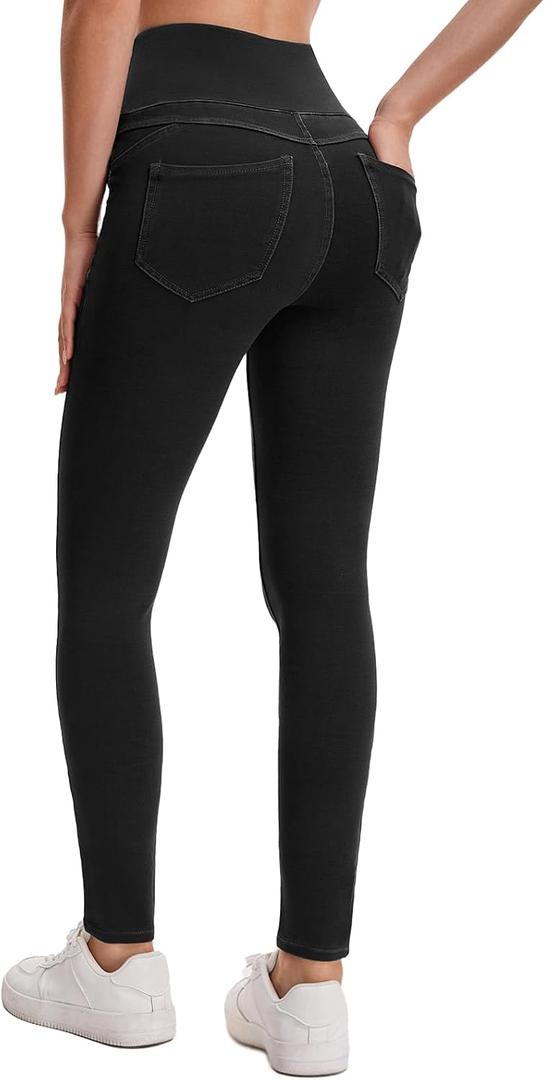 Stretchy Jeans for Women High Waisted Jeggings Tummy Control Slim Fit Jeans Pull On with Pockets Stylish Casual, Small