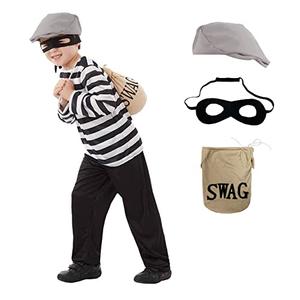 fun shack Kids Bank Robber Costume, Unisex-Kids Halloween Costume, Size X-Large, Polyester