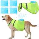 Aliceset 2 Pcs Dog Cooling Vest with 4 Recyclable Ice Pack Summer Outdoor Dog Cooling Harness Pet Adjustable Jacket Cooler(Extra Large)