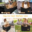 Dog Car Seat for Small/Medium Dogs, Memory Foam Dog Booster Seat, Travel Safety Per Car Seat with Washable Removable Cover, Storage Pockets for Dogs up to 35 lbs(BlackBrown)