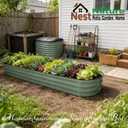 NestNature 12" Tall Galvanized Garden Bed,10-in-2 Modular Raised Garden Bed
2Pack Metal Planter Box for Vegetables Fruits Flowers Herbs, 8x2|2X2FT Rust Resistant Outdoor Garden Bed for Patio Backyard