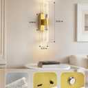 VOLISUN Battery Operated Wall Sconces Set of Two,Gold Sconces Wall Decor Set of 2,Wireless Wall Sconces with Remote,Rechargeable Wall Light for Living Room,Bedroom,Bathroom,Vanity (15.3 inch)