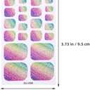 Didiseaon 11 Sheets Waterproof Rainbow Gradient Glitter Toenail Stickers Full Nail Wraps for Summer Pool and Beach for Nail Art Decor