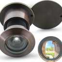 Earl Diamond - Solid Brass Door Viewer Peephole, 220-Degree Security Peephole with Heavy Duty Rotating Privacy Cover for 1-21/32" to 2-1/8" Doors for Home Office Hotel - Oil Rubbed Bronze Finish