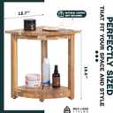 VICTORY RELAX Acacia Wood Corner Shower Shelf for Inside Shower Waterproof Shower Bench & Foot Rest for Shaving Legs, Small Bathroom Spa Seat, Light Natural Color (17.9")