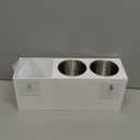 Hair Tool Organizer, Hair Dryer Holder with Heatproof Steel Cups, Acrylic Vanity Organizer for Curling Iron, Flat Iron & Hair Brushes, Perfect for Bathroom (White, Standard)