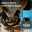 UYKKE Nitrile Gloves Disposable Gloves Latex Rubber Black Gloves Black Nitrile Latex Gloves XL Cleaning Disposable Glove Rubber Nitrile Glove HEAVY DUTY 6 Mil Glove