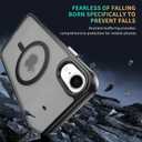 2 x Strong Magnetic for iPhone XR Phone Case [Compatible with MagSafe] [with 2X Screen Protectors] Military-Grade Protection, Slim Translucent Matte Bumper Cover for iPhone XR 6.1", Dark Black