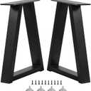 16 Inch Trapezoid Metal Table Legs for Bench, Coffee Table Legs, DIY Furniture Feets Set of 2, Including Screws and Adjustable Feet Pads, 16 Inch x 10.8 Inch