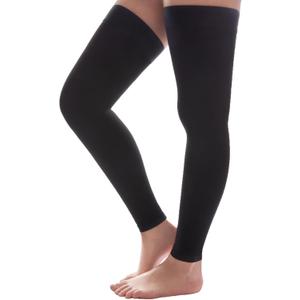 Thigh High Compression Socks Women & Men, 20-30mmHg Thigh High Compression Stockings, Medical Compression Socks with Silicone Dot Band-Best for Varicose Veins, Swelling (Footless,Black), M