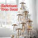 24 Pcs Browm Velvet Christmas Tree Bows Vintage Velvet Ribbon Bows for Christmas Door Garland Vintage Wreath Decor(3/8'' Wide, 5 x 7 inch)