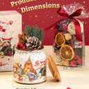 PieceRelax 3D Puzzle Jar 96 Plastic Pieces, Includes Dried Flowers - Phoenix Chan - Purrfect Christmas Party Use Includes Divider as a Pen or Utensil Holder with Wooden Lid [BB1052]