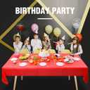 ZEBWAY 6 Pack Premium Disposable Plastic Tablecloth 54 X108 Inch Rectangle Solider Color Heavy Duty Table Cover for Dining Tables, Parties and Holidays Decorative (Red)