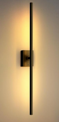Yurnero Battery Operated Wall Sconces Set of Two - Rechargeable Wireless Wall Lights with Remote 3000K-6000K LED Wall Light Fixtures for Bedroom, Living Room, Hallway (28.5in, Black)