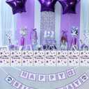 Brattol 16 Pieces Purple Happy Birthday Goodie Bags for Pop Music Birthday Gift Snacks Treat Candy Favors Bags for Vocalist Music Tour Concert Party Fans Gathering Theme Birthday Party Decorations