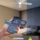 Ohniyou Ceiling Fans with Lights, 52 Inch Low Profile Ceiling Fan with Light and Remote/APP Control, Flush Mount, Dimmable, Qiuet DC Motor, Silver Ceiling Fan for Bedroom, Living Room