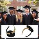 4 x Qceasiy Graduation Cap Headband Insert, No-Slip Mortarboard Stabilizer Band with Adhesive Pad, Helps Keep Cap Secure and Level, Hat Accessory for Graduates