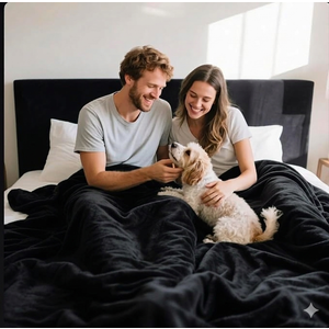 Blanket for Bed Intimacy, 80'' x 90'', Love Blanket for Couples Adults, Reversible Mattress Protector, Black
