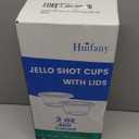 400 sets 2 oz Disposable Plastic Portion Cups with Lids, Sturdy Jello Shot Cups, Souffle Cups, Clear Plastic Containers with Lids for Salad Dressing,Condiment and Dipping Sauce