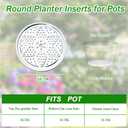 3PCS Round Planter Inserts for Large Tall Pots, 15.7" Stainless Steel Flower Pot Lift Insert Portable Planter Accessories Circular Plant Riser for Inside Pots with Drainage Hole, Use Less Potting Soil