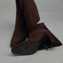 Knee High Boots for Women 3" Chunky Heel Square Toe Fall Winter Side Zipper Dress Tall Boots for Women (8.5, Chocolate Suede)