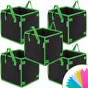 VIVOSUN 5 Pack 7 Gallon Square Grow Bags, Thick Nonwoven Cubic Fabric Pots with Handles for Indoor and Outdoor Gardening