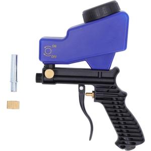 Portable Sandblaster Gun Kit, Sandblaster Sand Sandblasting Spray Gun Tool Set Kit for Spraying Cleaning, Replaceable Steel Nozzle (Blue)