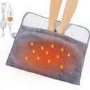 Gintao Heated Electric Foot Warmers for feet,22"20" Foot Heating Pad,Soft Flannel Sherpa Feet Warmers for Women and Men,ETL/FCC Certified, 2H Auto Shut Off,3 Temperature Setting, Perfect Gifts, Gray