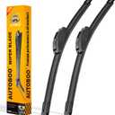 AUTOBOO 24" and 19" Windshield Wipers Blades (Pack Of 2),OEM Quality Premium All-Seasons Wiper blades,Stable and Quiet Armor wiper blades (24" + 19"(Pair for Front Windshield))